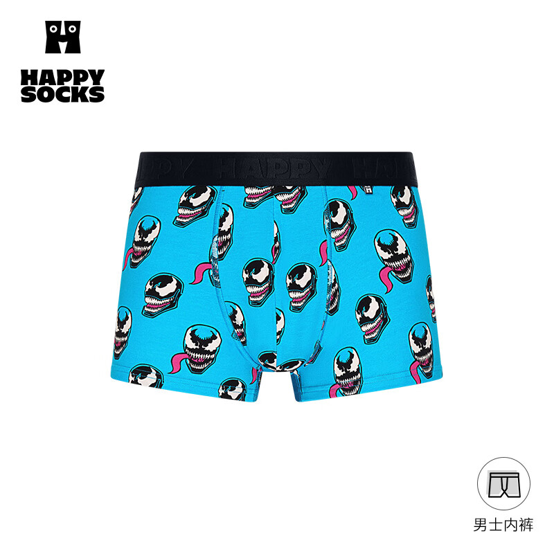 Happy Socks【25年秋冬新品】潮牌ins风漫威联名蜘蛛侠男士平角内裤棉 毒液Ⅰ L