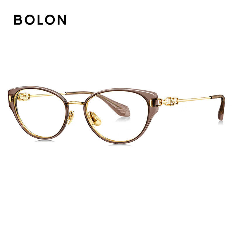 暴龙(BOLON)近视眼镜框 杨紫同款优雅猫眼时尚镜架 近视配镜 BA6019 精选 B21-冷茶棕色 此项仅单框-镜框支持试戴