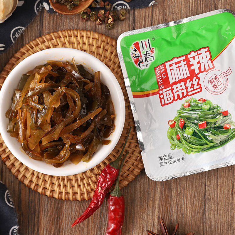 正宗重庆涪陵榨菜丝无添加下饭泡菜咸菜腌菜独立小包拌饭清脆爽口 25g清淡*5+25g脆口*5+赠20g海带*5