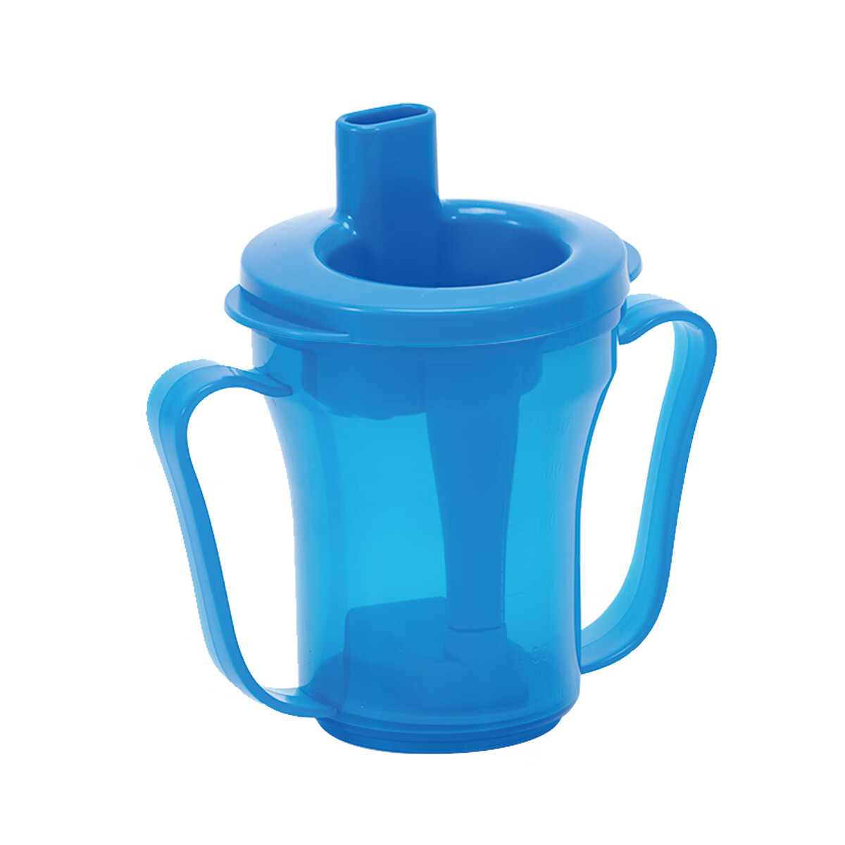 Ehucon移护康 防呛杯 老人病人吞咽障碍水杯躺着喝水杯限量定量水杯 透明杯身蓝色盖+双入水口 送杯刷