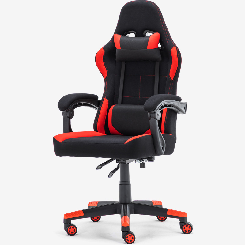 博泰（BJTJ）电脑椅子 可转办公椅 人体工学椅 电竞椅 黑红 游戏椅子91106