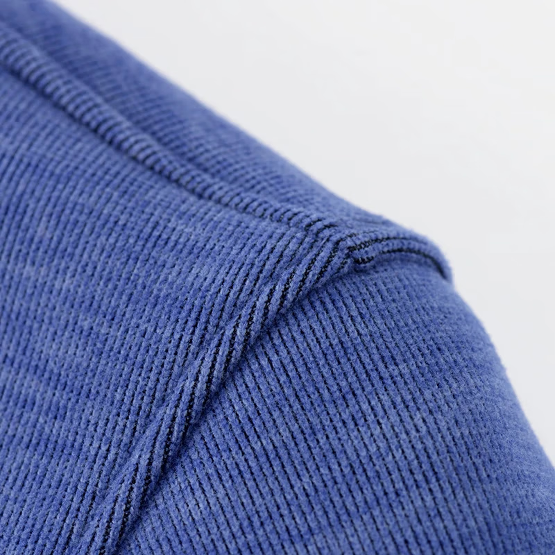 罗蒙加绒加厚假两件针织衫男士秋冬新款中青年翻领保暖打底衫爸爸装 2Z061266HP蓝色 L (170)