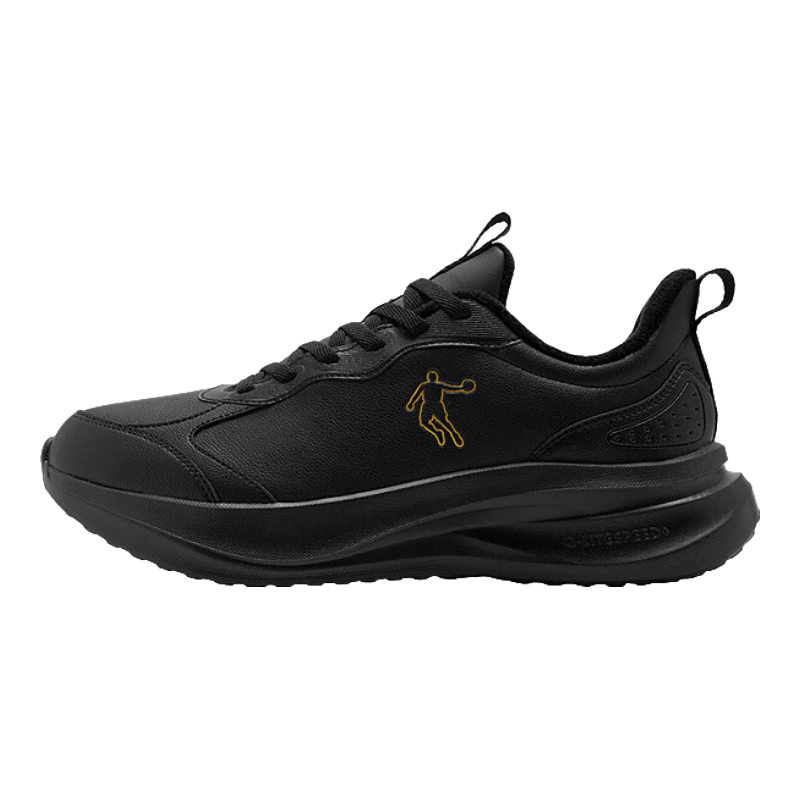 喬丹運動(dòng)鞋男鞋革面加絨跑步鞋減震回彈休閑鞋男爸爸鞋