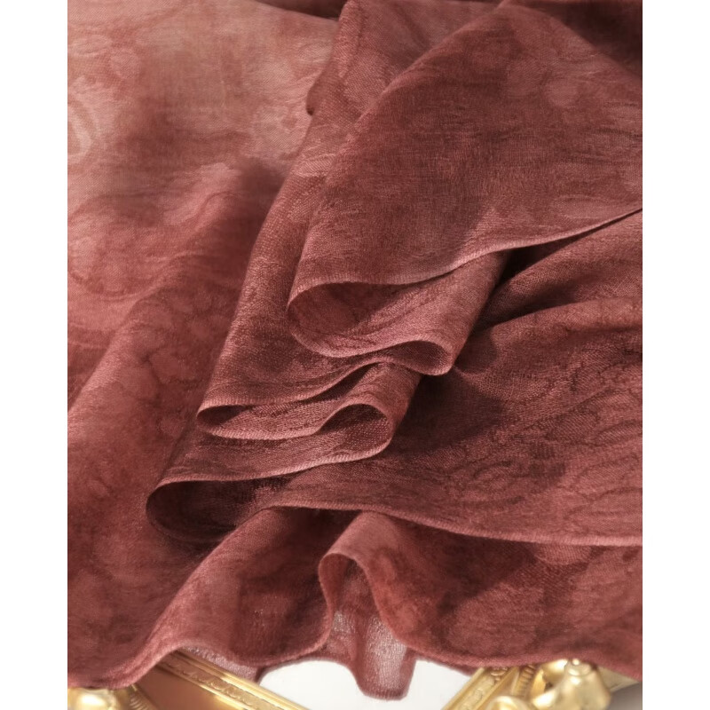 羊毛围巾女士披肩冬季2025新薄款高级感印花保暖空调房新春红围巾 深秋黄 200cm×90cm