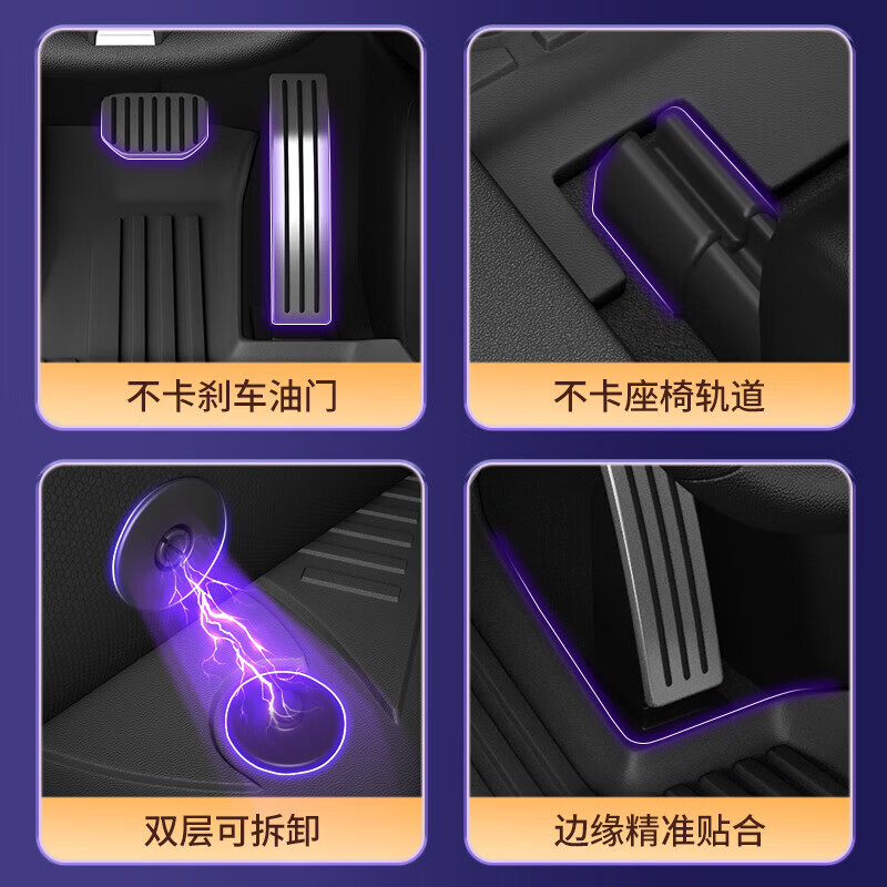 适用于方程豹全系TPE脚垫方程豹5内饰改装方程豹钛3用品方程豹8用 双层款【雀羽红+耐磨王】 方程豹钛3