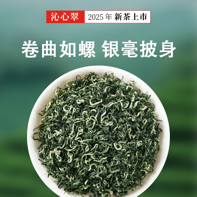 沁心翠茶叶绿茶正宗四川雅安蒙顶山毛峰2025新茶罐装 100g*2(两罐装)