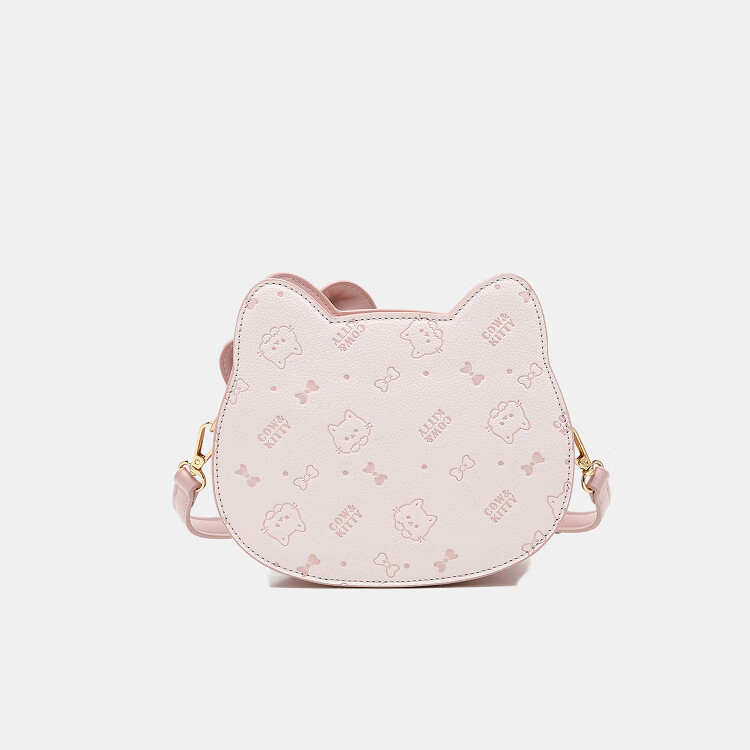 COW&KITTY礼物时尚可爱卡通猫头包包新款女轻奢粉单肩斜挎包百搭 樱花粉【送礼盒+挂件】
