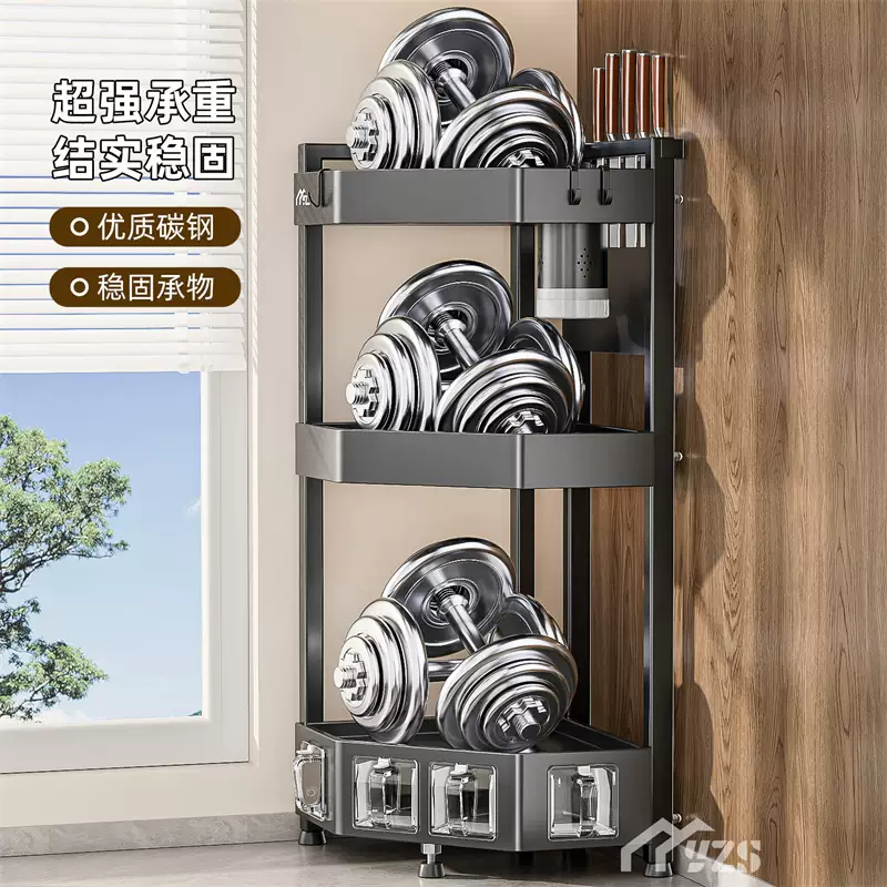 豫之曙同款厨房调料品置物架台面角落转角三角调味料收纳架家用多层三脚 (奶白色)单层小号