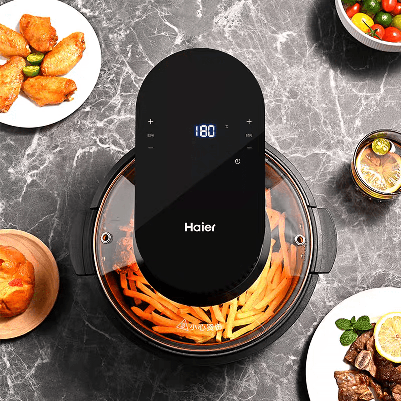 海尔空气炸锅家用厨房可视大容量智能微烤烘烤多功能新款电器炸锅电炸锅烤红薯 【触控调温】 4.5L HA-E45DKS