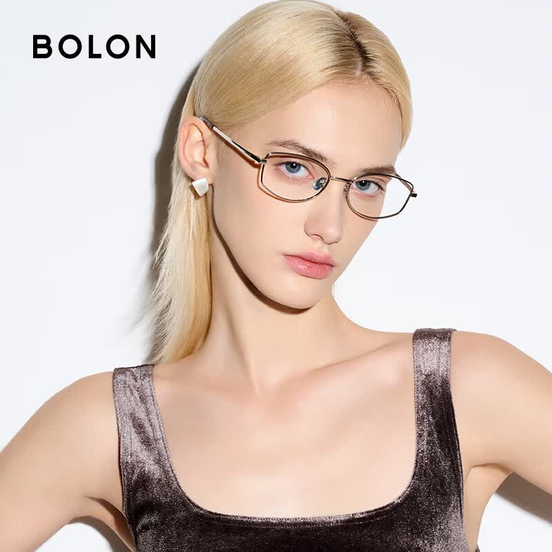 暴龙(BOLON)近视眼镜框 杨紫同款复古猫眼书呆子风镜架 BB7000 精选 B90-亮银色 此项仅单框-镜框支持试戴