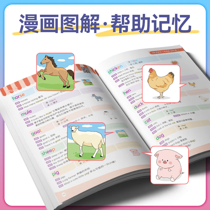 【出版社直营】蝶变学院 小学英语单词速记手册 一到六年级单词汇总 图解速记1000词小学英语学习神器单词必背 1-6年级全国通用