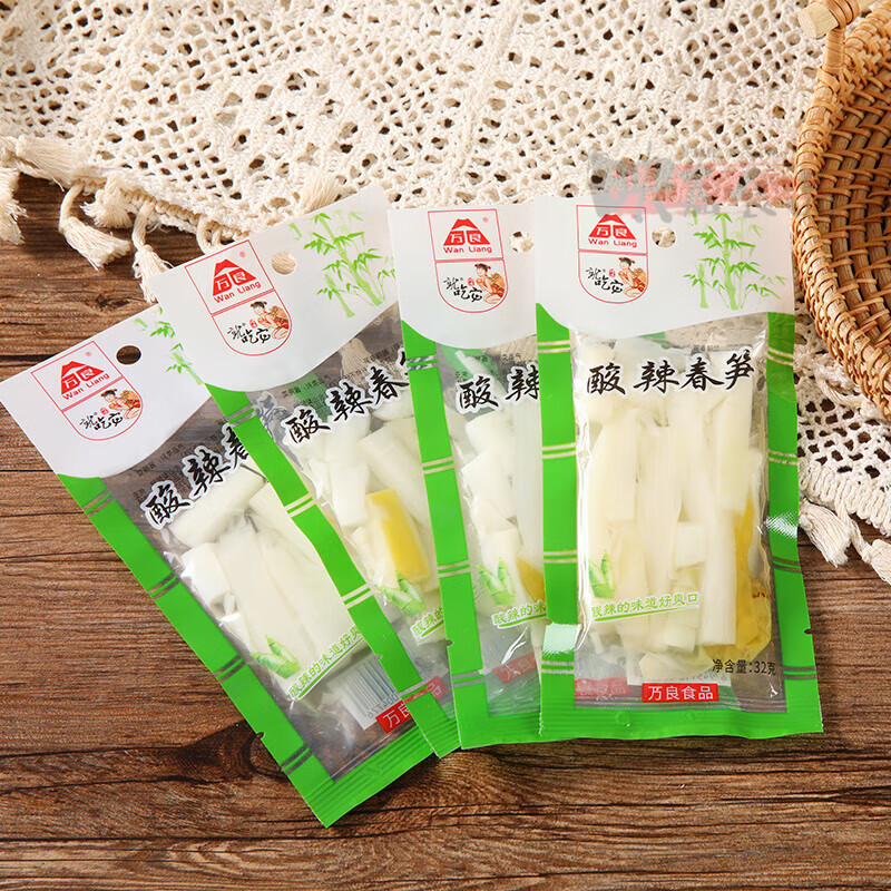 万良吃它32g泡椒笋酸辣春笋笋条笋干开袋即食独立小包装零食 [酸辣春笋32g]*30袋