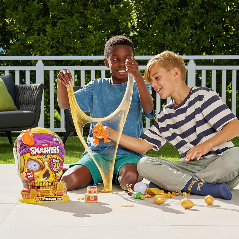 ZURU超大黄金骷髅头恐龙岛盲盒蛋海盗霸王龙公仔赏金猎人玩具男孩礼物 黄金骷髅头恐龙蛋-随机一款