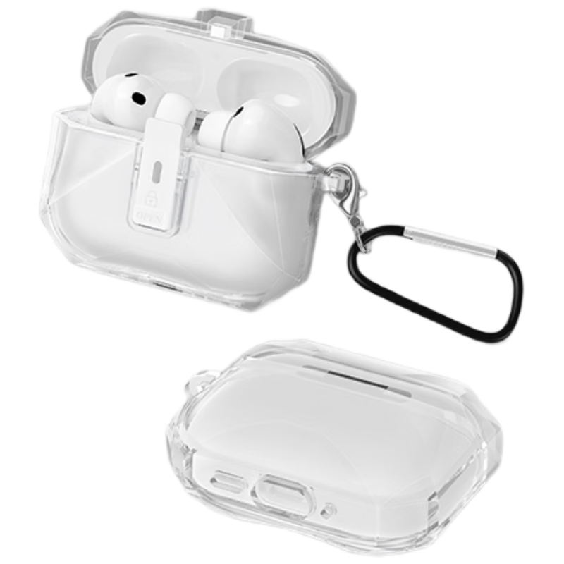 W&P适用于Airpods Pro3保护套苹果无线蓝牙降噪耳机透明超薄智能卡扣防摔防污保护壳便携挂绳wp