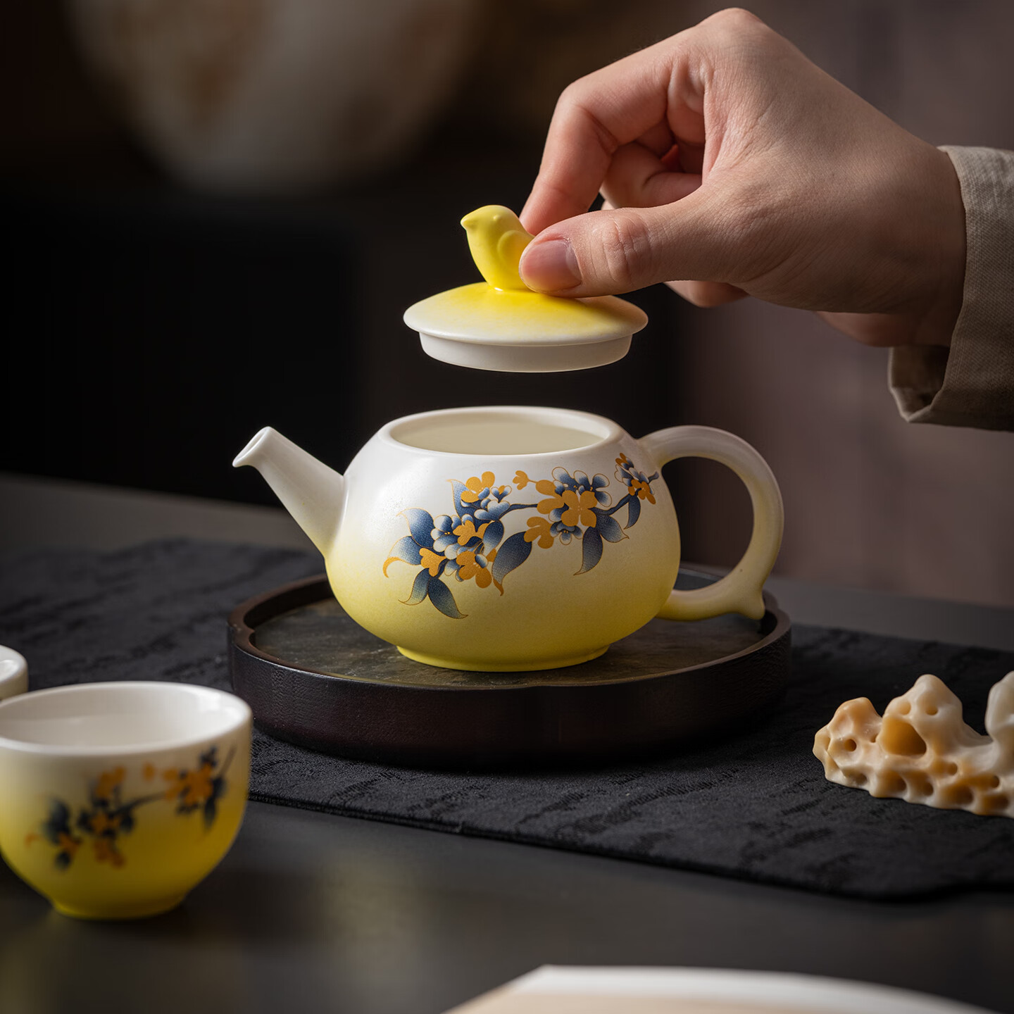 上新了文创 故宫泡茶杯 茶水杯功夫茶壶茶具香薰套装 送长辈客户生日礼物 鹊登月桂