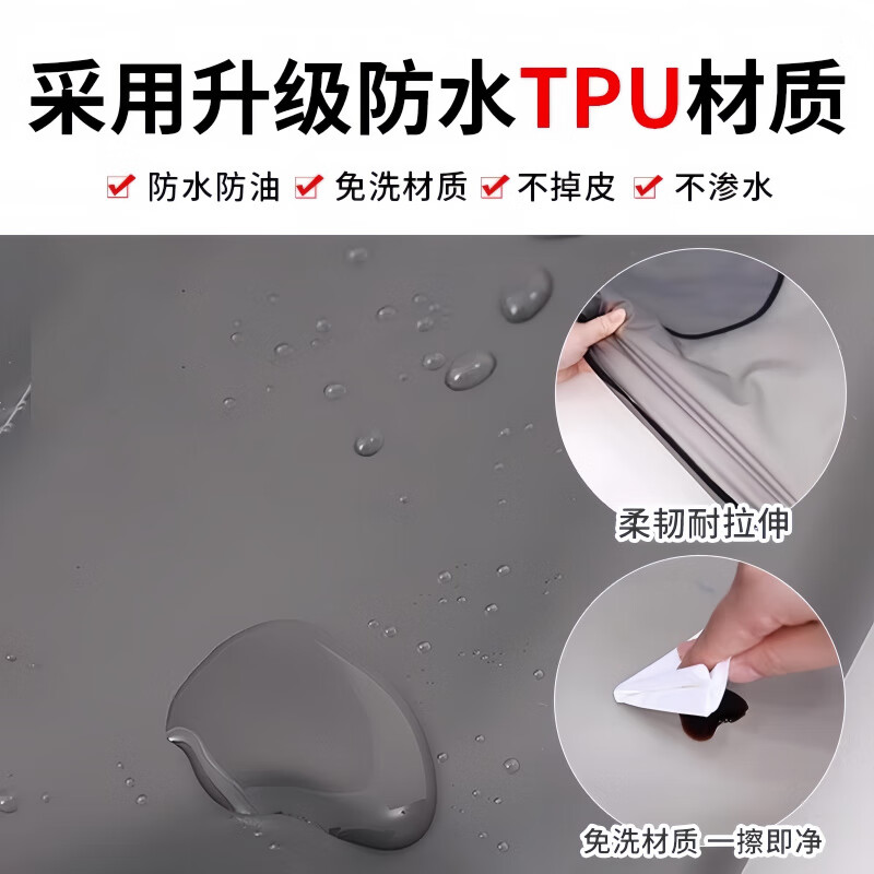 JCZS免洗防水防油围裙厨房家用2025新款餐饮专用做饭皮围腰工作服 【常规75cm】保持开心防水防油免洗围裙