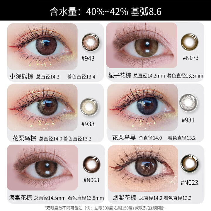 Merry dolly韩国进口美瞳年抛2片非离子彩色近视隐形眼镜水润自然薄款男女 密语棕(14.0mm小直径hot/韩系小清新) 0度