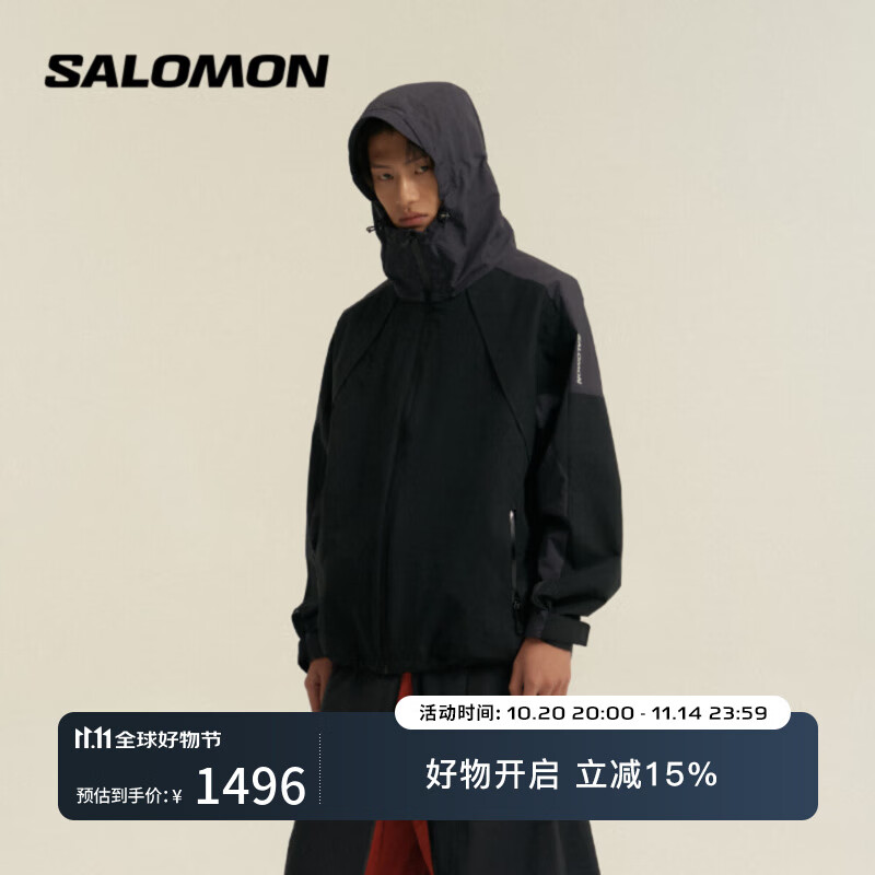 萨洛蒙（Salomon）男款 户外运动潮流休闲服防水透气夹克外套SLATE GORETEX WSP JKT 黑色 C28024 M