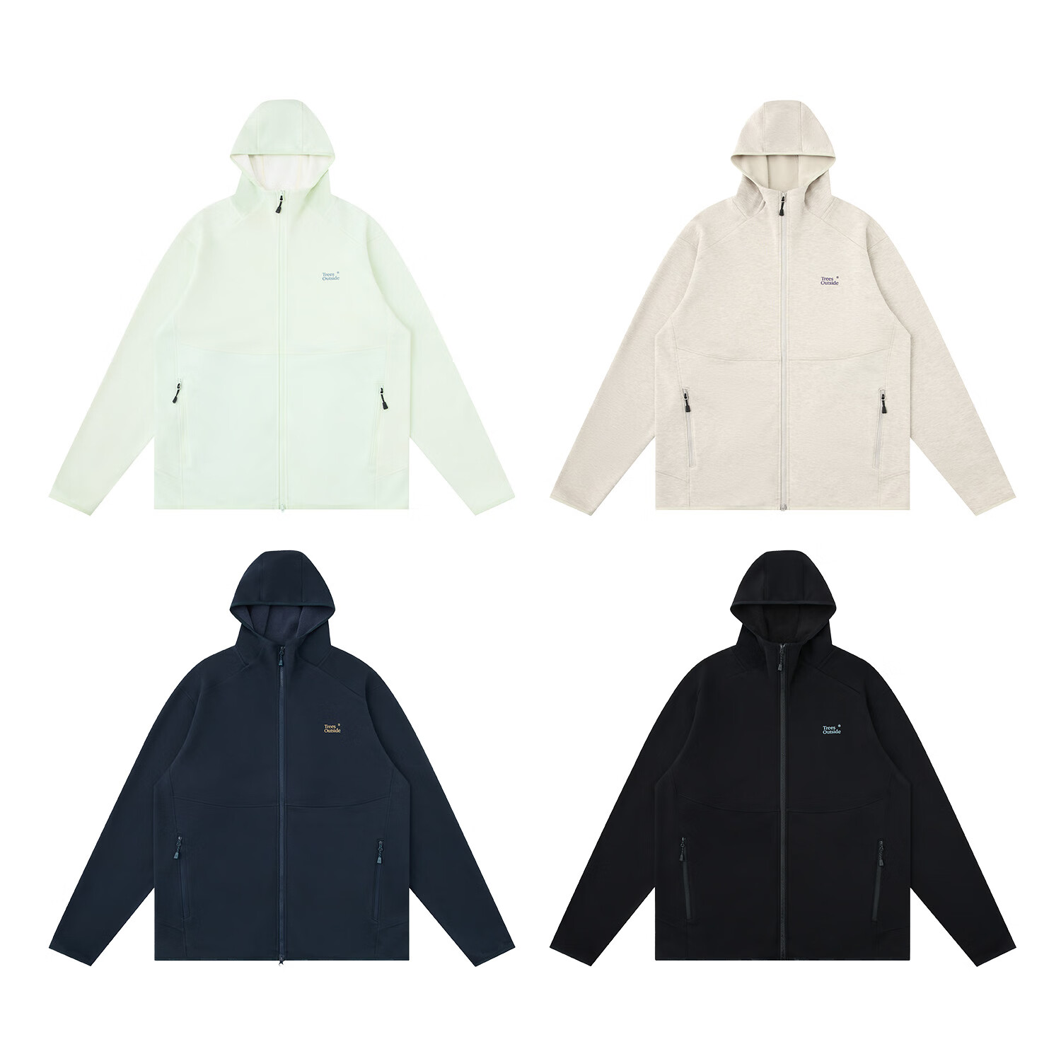 warmtreesTreesOutside羊毛莱赛尔混纺针织连帽夹克秋冬季时尚外套运动上衣 漫暮黑 L