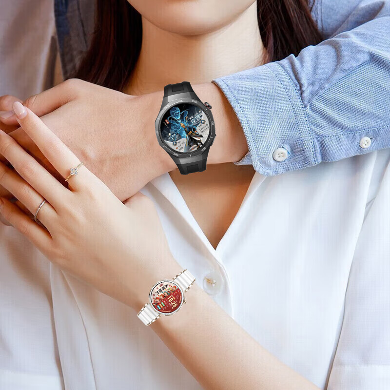 ��ΪHUAWEI  watch gt5 pro�����ֱ��߶˴�������25���¿��˶���ˮ����������AX4Pro������Ů�������� �����¶Ա�����ʯ��46mm+42mm�մɰ�