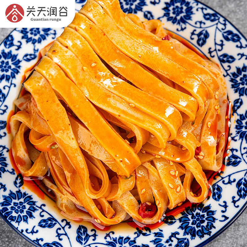 关天润谷陕西醋粉小吃凉皮面皮杂粮方便速食开袋即食袋装285g 红油面皮 5袋(实惠装)