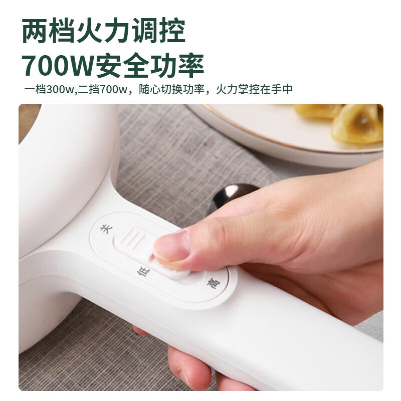 迪宝伦德国迪宝伦(Diborlen)电煮锅多功能泡面煮面迷你小电锅宿舍学生 【新月白】(1.8L)带蒸屉