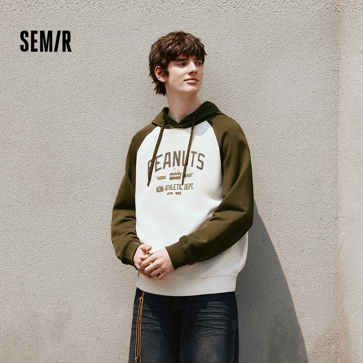 森马（Semir）[卫衣合辑]卫衣男简约百搭男士卫衣通勤外套男潮流中性卫衣情侣款 [K款]灰绿色调00324 L