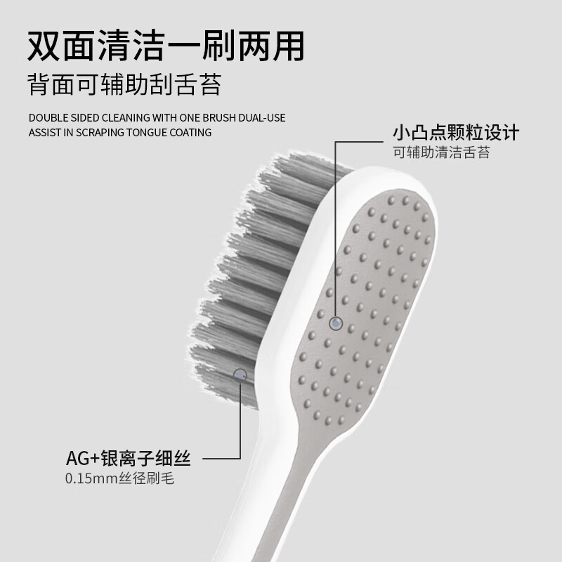 伊诺齿成人软毛宽头牙刷AG+银离子刷毛男女通用家庭装大人牙刷家用牙刷 升级款AG+银离子软毛牙刷2盒 6支
