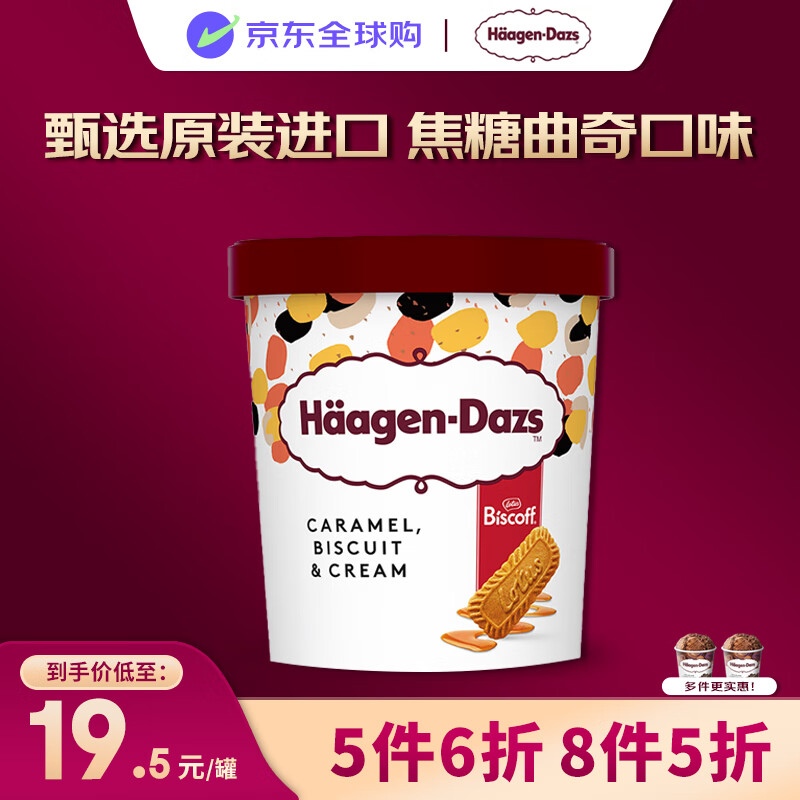 哈根达斯（Haagen-Dazs）焦糖饼干奶油冰淇淋 100ml/杯 小杯装