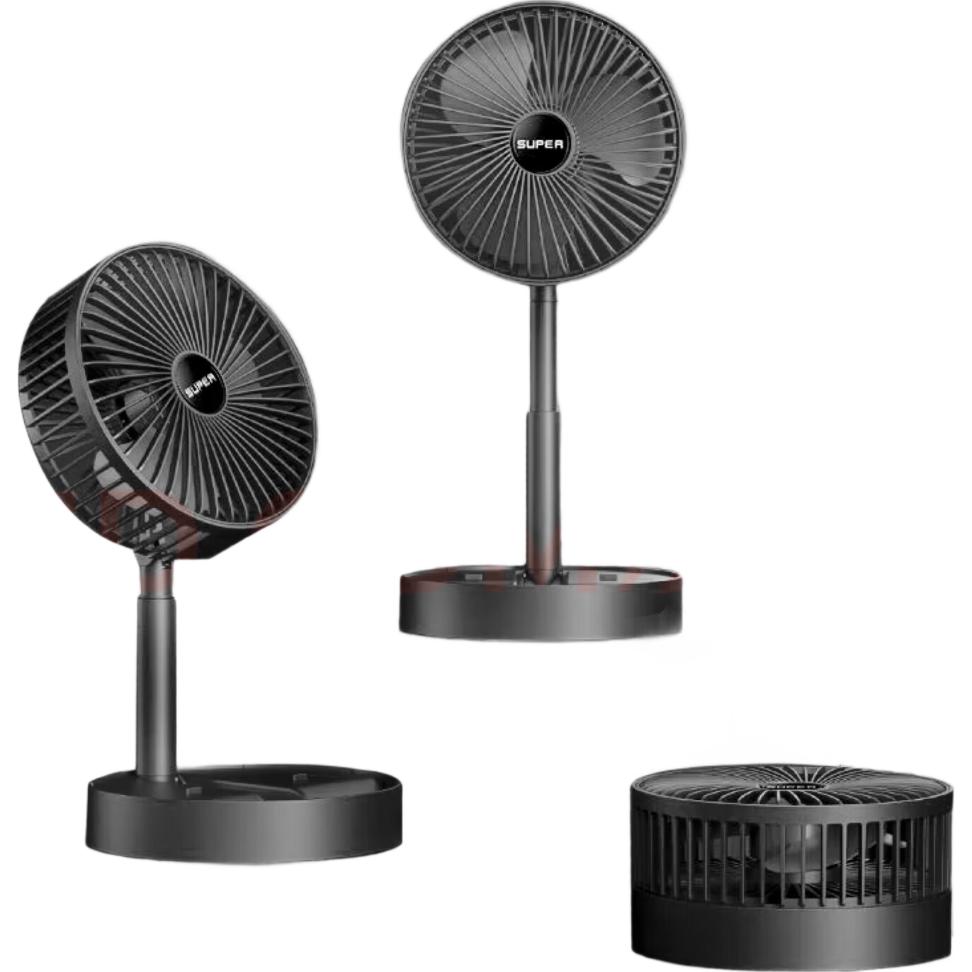 电风扇家用桌面风扇新款折叠伸缩台扇USB小风扇便携学生宿舍制冷轻音风扇 黑色升级版大风力直插款