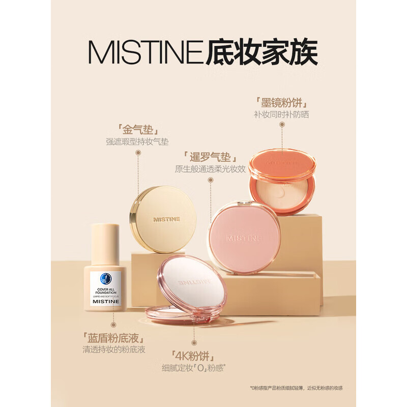 蜜丝婷(Mistine)蜜丝婷小蓝盾粉底液遮瑕持久控油保湿提亮混干油皮生日礼物送女友 【油皮款】金盾LF110-白皙中调