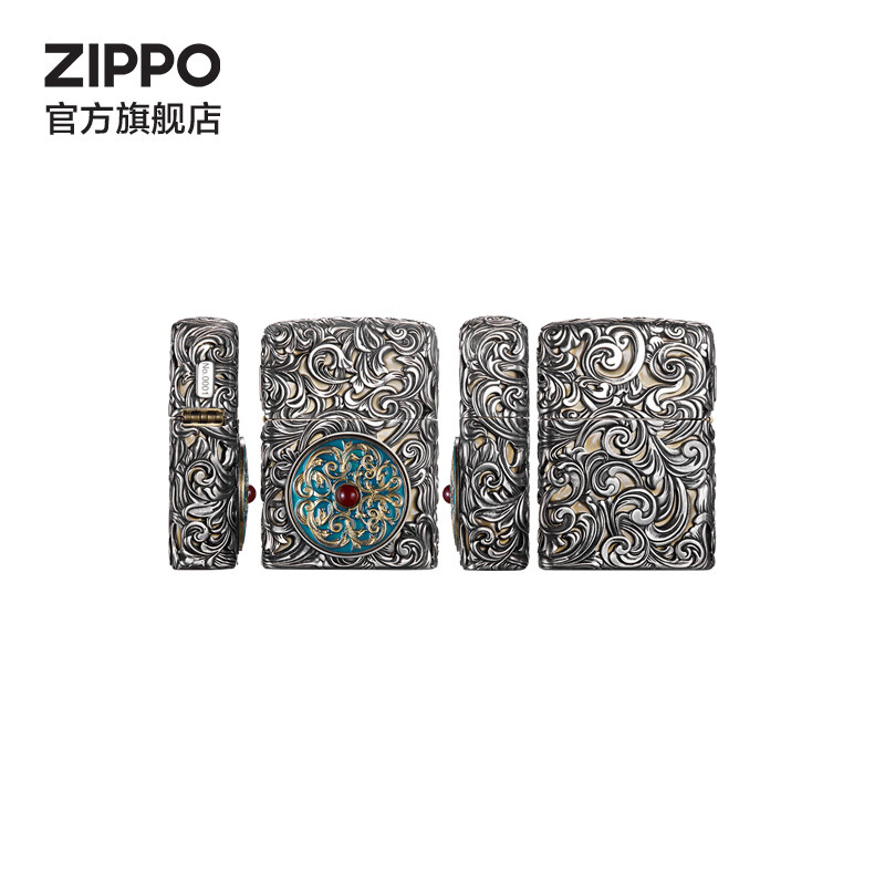 ZIPPO打火机官方旗舰店正品生日送老公礼物 全包裹唐草万代 送男友告白 唐草万代 龙纹雕花礼盒 套装
