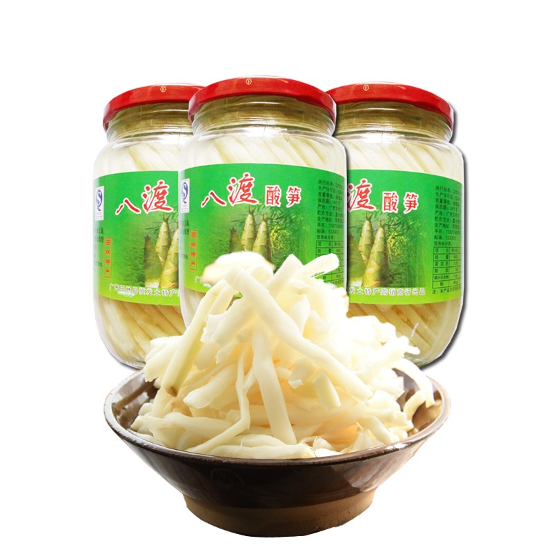 余远春八渡酸笋丝300gx3瓶 广西百色田林特产酸竹笋泡腌制八度笋酸笋