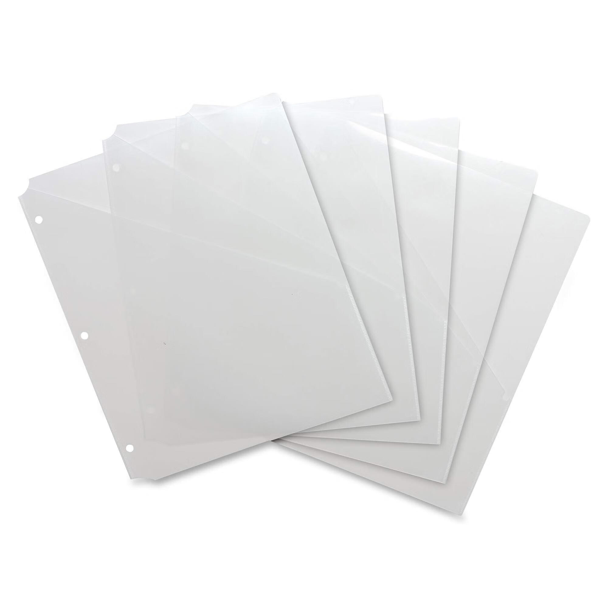 Business Source Binder Pockets 5pk Clr 透明