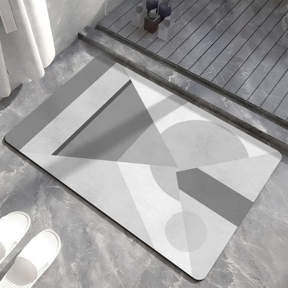 季象浴室地垫厕所洗漱台防滑垫加厚家用地毯吸水速干卫生间门口脚垫子 GZN-线条几何-01 40x60cm