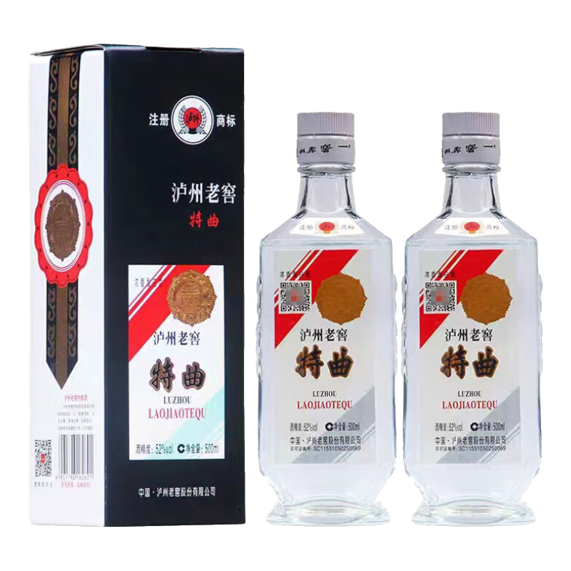 瀘州老窖(LUZHOULAOJIAO)特曲80版 52度 500mL 濃香型白酒 復(fù)古老方瓶1574 2瓶