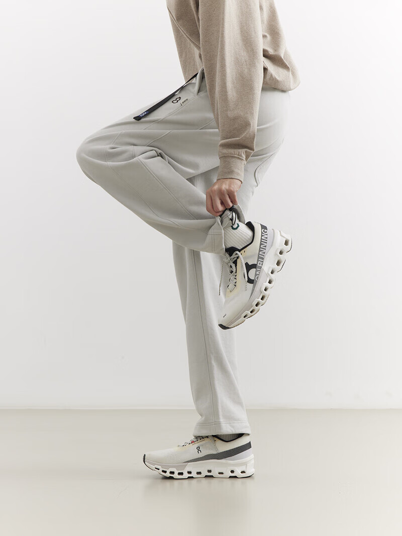 chichaqu吃茶去25经典全棉宽松直筒卡扣长卫裤复古运动休闲百搭 浅灰 XL