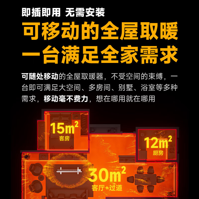 奥戈那【大户型速热丨变频强省电】取暖器石墨烯电暖器家用欧式快热炉大面积全屋升温静音电暖气2025新款 【对流式制热丨智能恒温静音】0-150平方丨语音款 远超一级能效丨低至0.25元/小时【7天免费试用】