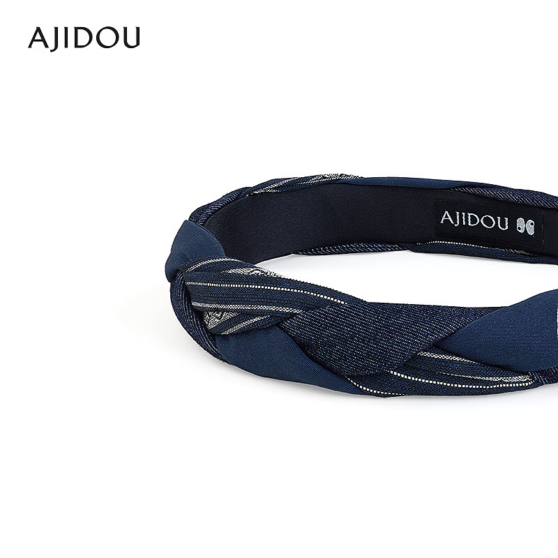 AJIDOU阿吉豆发饰女款蓝色时尚头箍织物发饰高颅顶发箍新年跨年礼物 蓝色 1个