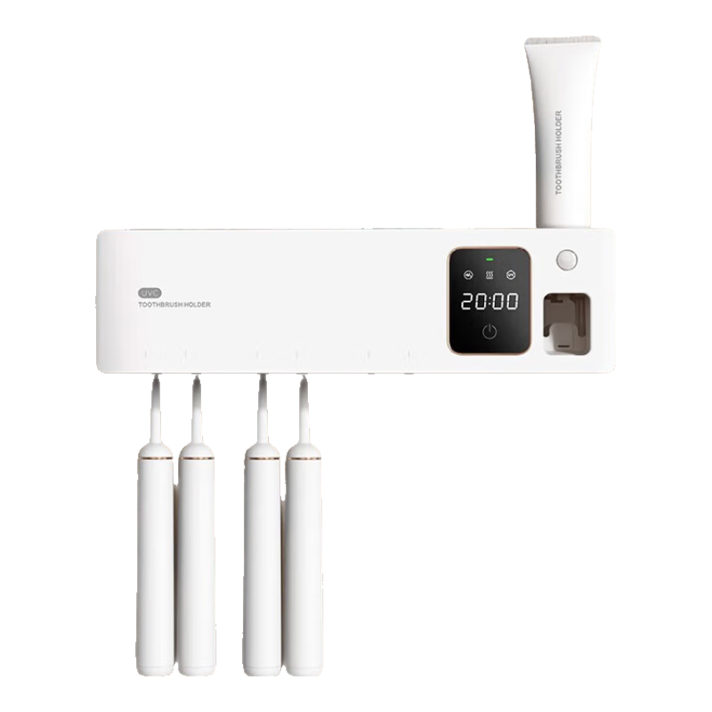 居密碼（JUMIMA）居密碼牙刷置物架消毒烘干器智能消毒器衛(wèi)生間免打孔牙杯牙膏電動(dòng) 紫外線免插電消毒+烘干黑