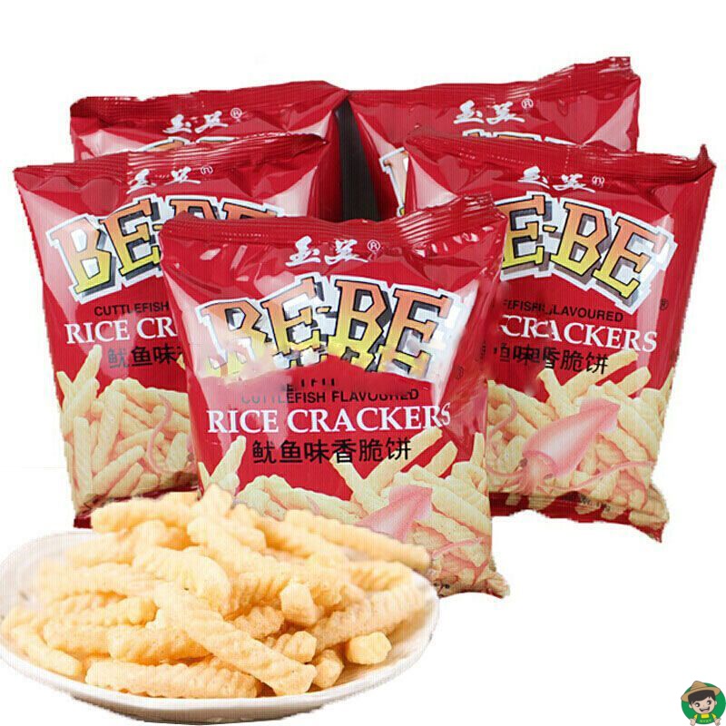 食怀玉美虾条63克鱿鱼味新加坡香脆饼膨化零食怀旧零食5袋牛排香 虾条