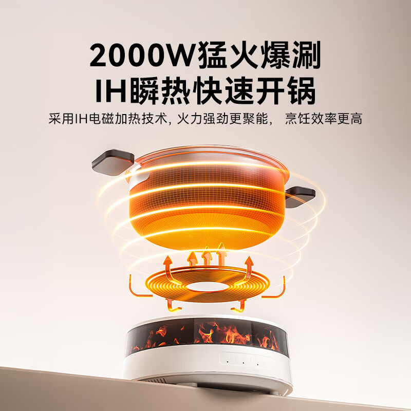 GLASSLOCK盖朗0涂层电火锅不锈钢火锅专用锅分体可拆全钢速沸电火锅电热锅多功能锅仿真火焰2025新款 3.5L 2000瓦大火力电火锅