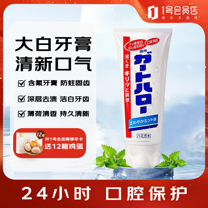 花王（KAO）牙膏165g 去渍防蛀牙除口臭清新口气亮白进口含氟牙膏