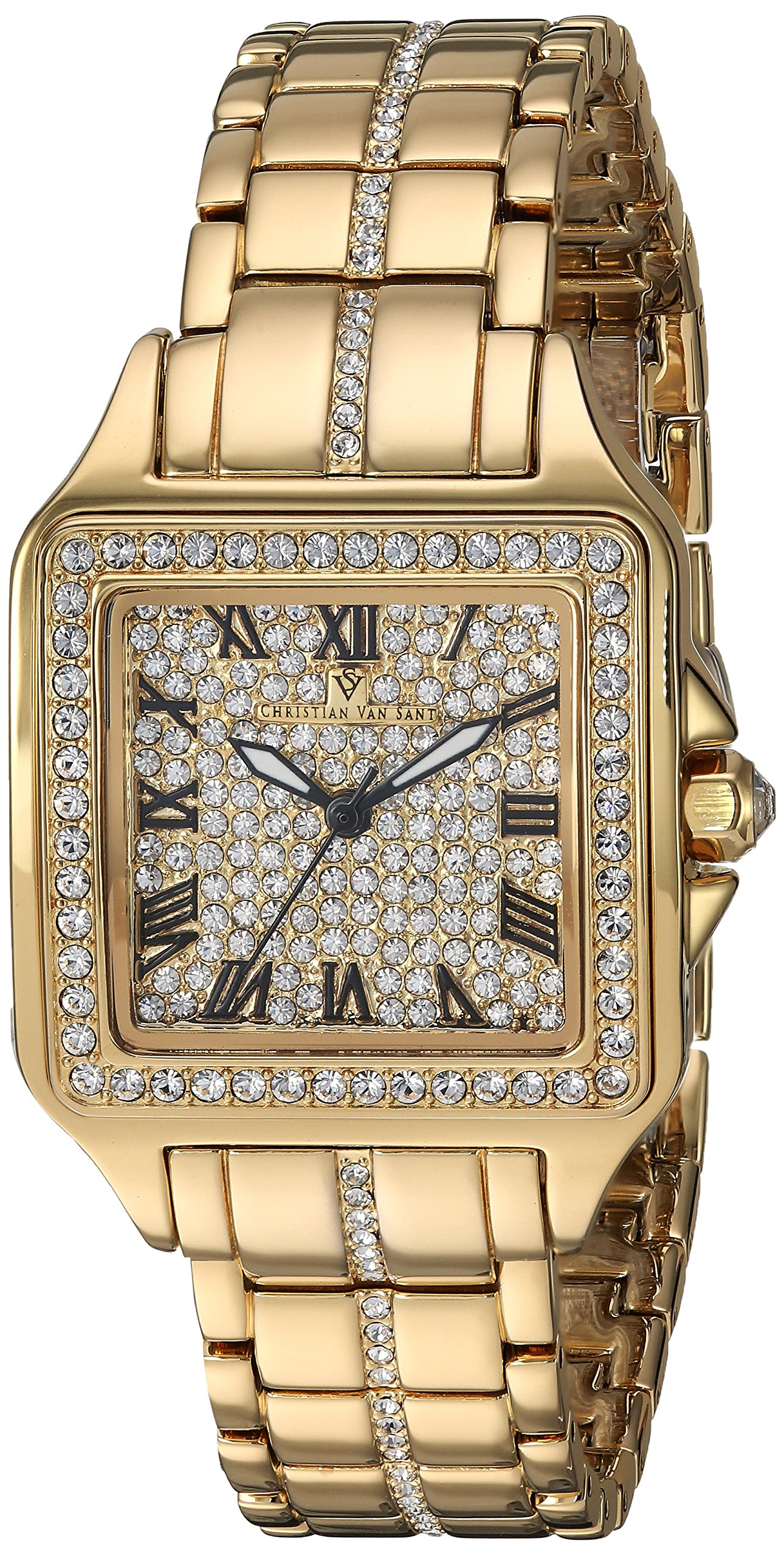 Christian Van Sant 女士金色表盘 石英时尚腕表 41mm表盘 防水100米 Gold tone