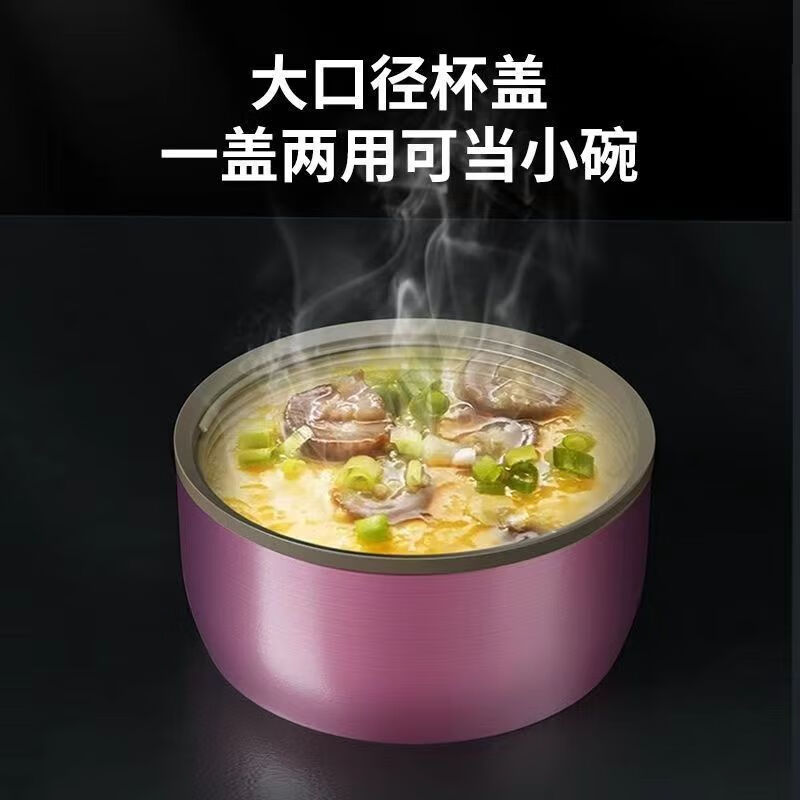 恩尔美(nRMEi)焖烧杯316不锈钢焖烧罐双层保温饭盒焖粥保温汤桶大容量闷烧壶杯 紫1200ML【赠餐具餐包+抗菌316】