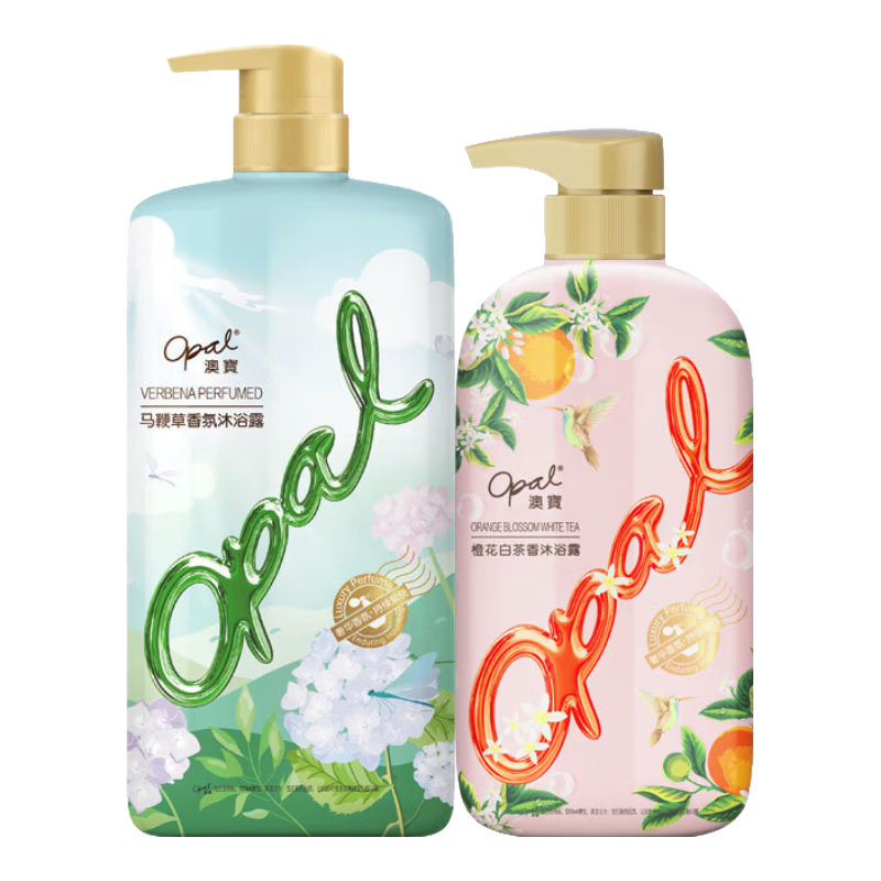 澳寶沐浴露馬鞭草滋潤保濕補水男士沐浴液橙花持久留香女士大容量套裝 馬鞭草香800g+橙花白茶香 500g 1套