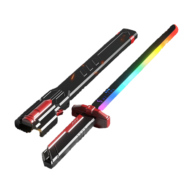 糖米網(wǎng)紅爆款光劍星際戰(zhàn)刃噴霧火花激光劍玩具兒童男孩流寶刀發(fā)光石 熾焰紅+6?；鹗净鸹ㄌ匦?噴霧+七彩流光燈+音效】