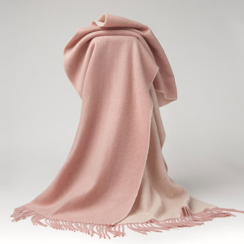 EMZ鄂尔多斯市纯羊绒围巾女士披肩两用冬季加厚保暖双面纯色百搭 双面深灰(长200宽40cm)