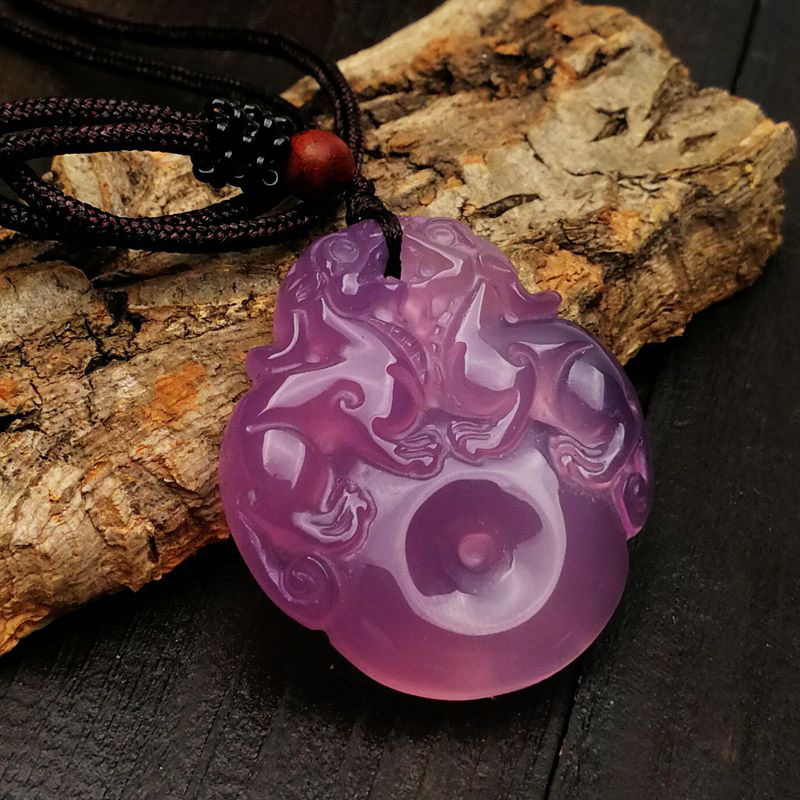 冰种天然芙蓉玉双貔貅吊坠 蓝田玉髓女款玉石毛衣链 大号挂件 图片色