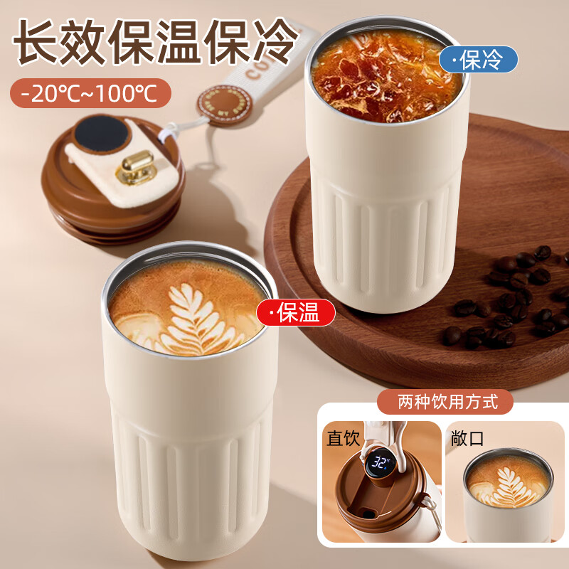 Briar Vine保温杯水杯杯子保温杯男款保温杯女款水杯女生水杯保温杯学生 316不锈钢保温杯450ml(智能温控)